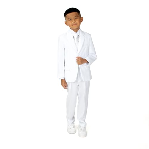 Spring Notion Big Boys' Modern Fit White Suit Set 08 - Image 1