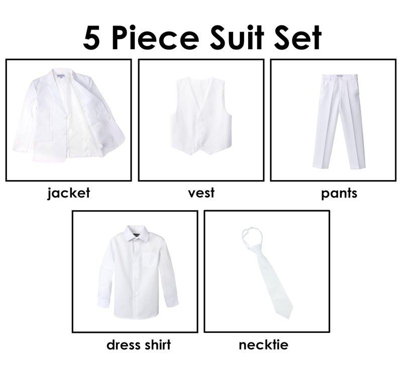 Spring Notion Big Boys' Modern Fit White Suit Set 08 - Image 4