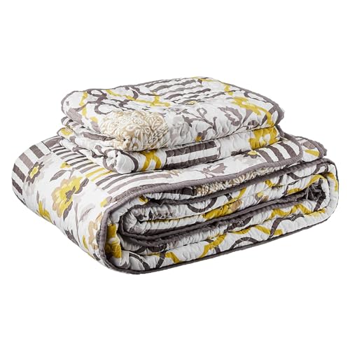 Waverly Traditions Set in Spring 3 Piece Quilted Pattern Bedding Set, King Bed Set with 2 Pillow Shams and Quilt, All Season and Machine Washable King Quilt Bedding Set, Sterling - Image 4