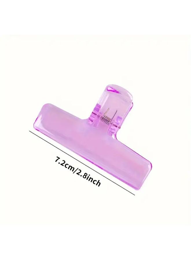 8 Pcs Colorful Transparent Plastic Clips With Metal Rings For Document Organization - Image 2