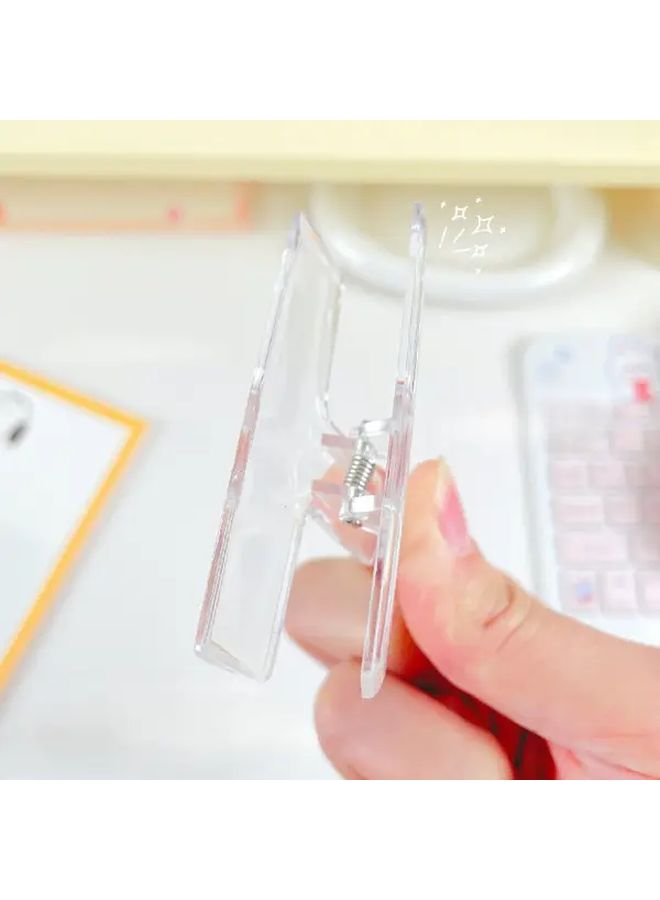 8 Pcs Colorful Transparent Plastic Clips With Metal Rings For Document Organization - Image 3