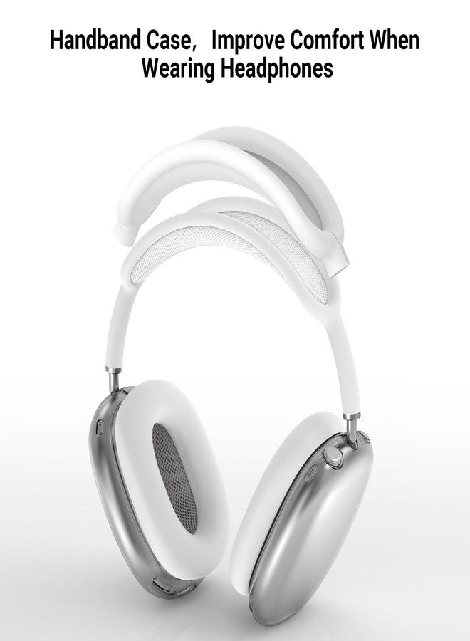 ULAK Case for AirPods Max Headphones, 3in1 Clear TPU Ear Cup Covers/Silicone Ear Pad Case/Headband Cover for AirPods Max, Anti Scratch Transparent Protective Accessories, White - Image 4