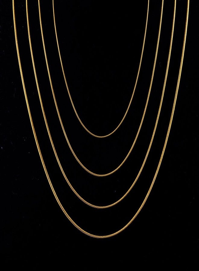 Cmidy Gold Chain 18K Gold Plated Snake Chains for Necklace Jewelry Making 24pcs 1.2mm 16 18 20 24inch (24inch) - Image 5