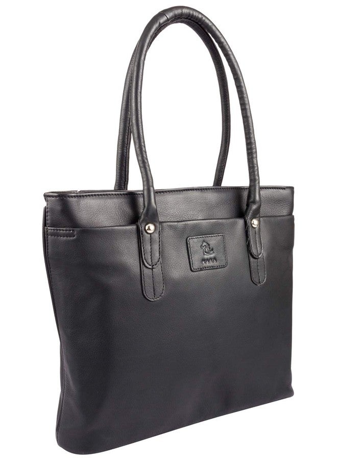 KARA Women's Black Leather Hand Bag - Image 5