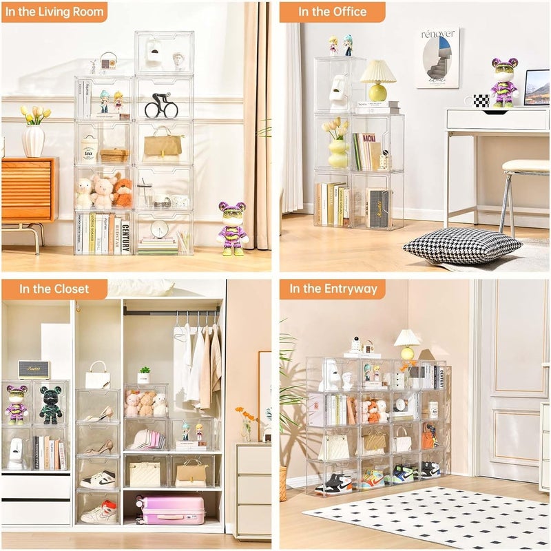 Horoof Home® 9 Pack Clear Acrylic Handbag Display Case with Magnetic Door - Image 3