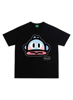 2024 New Arrival Black Monkey Face Printed Oversized T-shirt