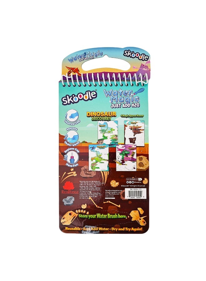 SKOODLE Dinosaur Discovery Magic Pad with Brush| Reusable Fun Water Reveal Activity Pad | Mess Free Creative Toy For Kids | Age 3+ - Image 2
