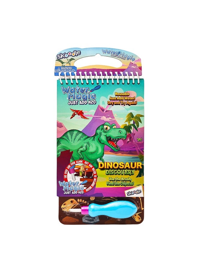 SKOODLE Dinosaur Discovery Magic Pad with Brush| Reusable Fun Water Reveal Activity Pad | Mess Free Creative Toy For Kids | Age 3+ - Image 1