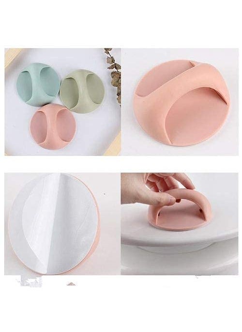Ritmo Ritmo 2 pcsRound Window Simple Adhesive Handle for Sliding Window Cabinet Kitchen Drawer Door PVC Handles  - Image 4