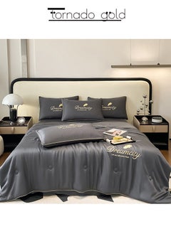 tornado gold Ice Silk Summer Quilt 4 Sets of Air Conditioning Thin Quilt 180*200cm with Cool Feeling Summer Quilt  - Image 1