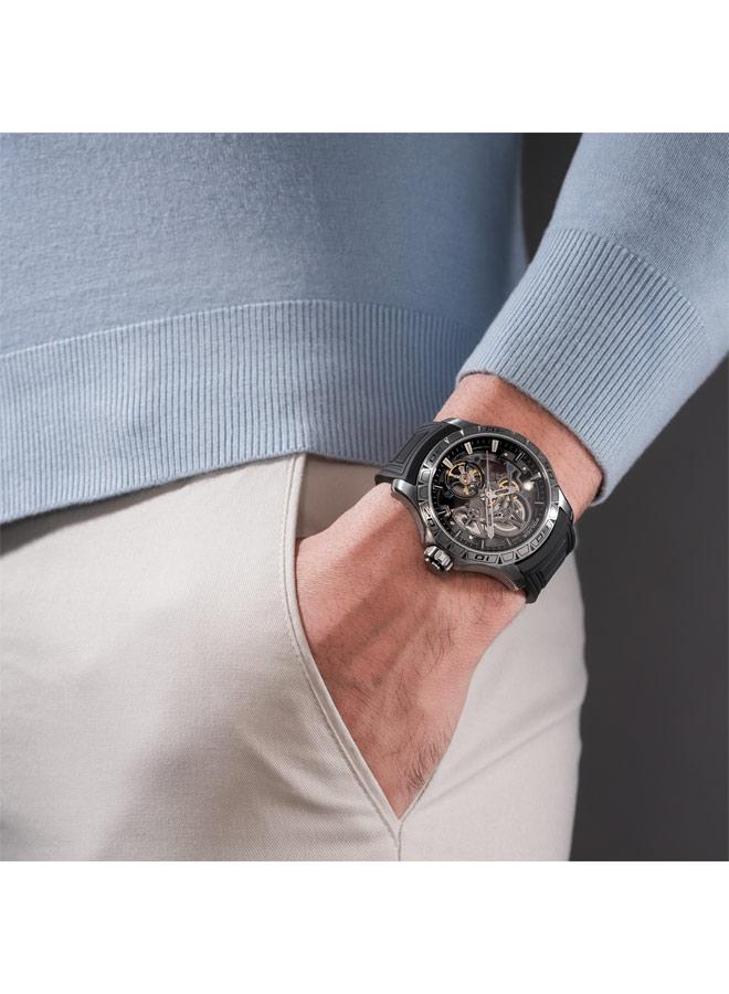 POLICE Men Spirit Gunmetal Dial Silicone Strap Analog Watch , 45mm - Image 5