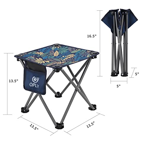 Opliy Camping Stool, Folding Small Chair Portable Camp Stool for Camping Fishing Hiking Gardening and Beach, Camping Seat with Carry Bag (Blue-Leaf) - Image 3