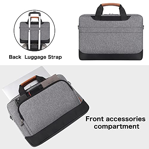 DOMISO 17-17.3 Inch Laptop Bag Briefcase Business Shoulder Bag for HP Pavilion 17/MSI GS73VR/Dell Inspiron 17, Grey - Image 2