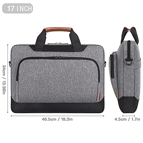 DOMISO 17-17.3 Inch Laptop Bag Briefcase Business Shoulder Bag for HP Pavilion 17/MSI GS73VR/Dell Inspiron 17, Grey - Image 5