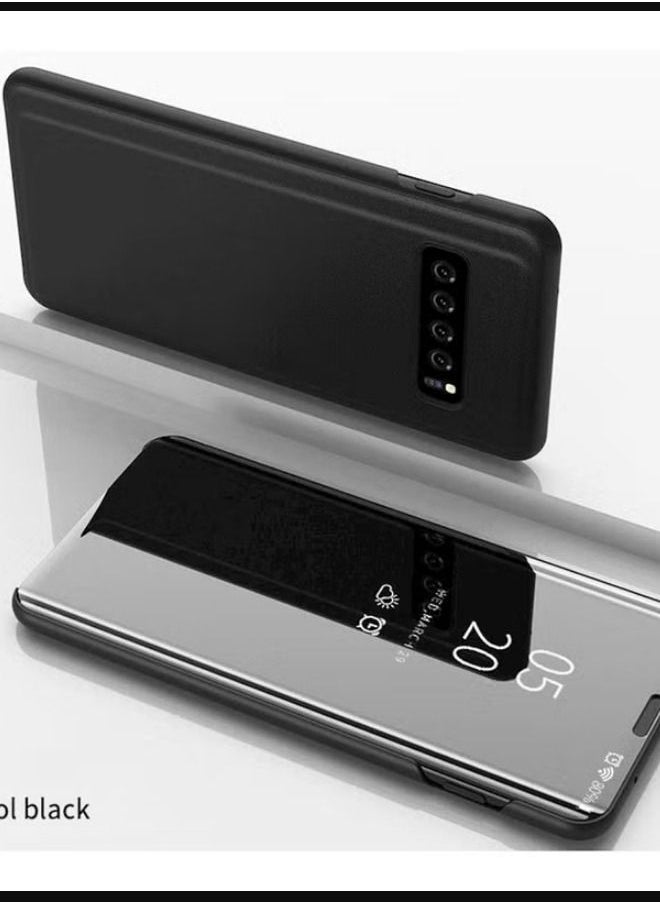 Generic - Mirror Plated Flip Case Cover For Samsung Galaxy S10 Black - Image 1