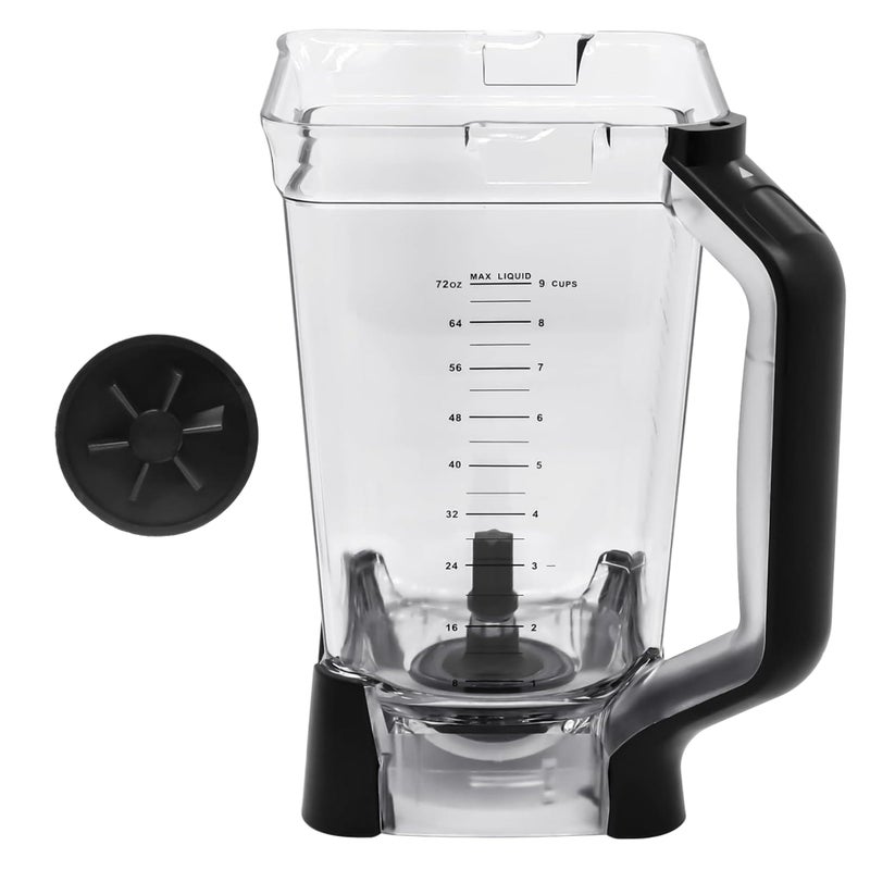 SettleDown Replacement Pitcher 72 oz XL Compatible with Ninja Blender (New Model) BL610,72oz Pitcher Blender Parts for Ninja BL710WM BL710WMC CO610B CO650B CT610,NEW Model Top Lid with Rim/Handle Extension ONLY - Image 1