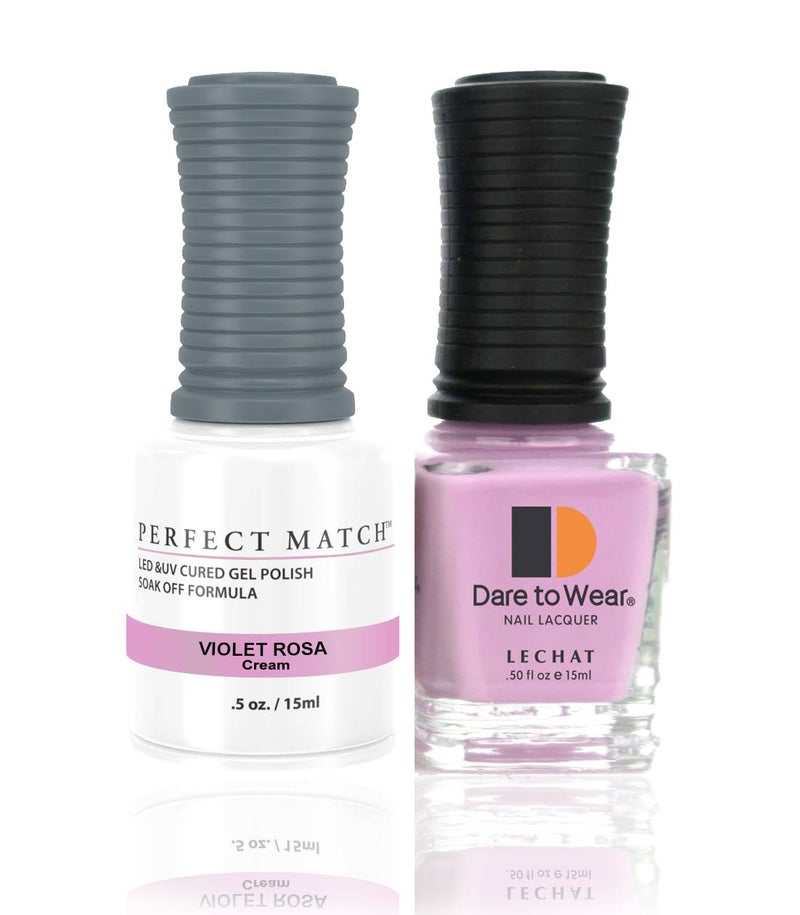 Lechat Perfect Match Gel Nail Polish 15ml Soak Off Long Lasting High Shine UV LED Gel Non Toxic Easy Application Wide Color Range for Manicure and Pedicure Violet Rose PMS228