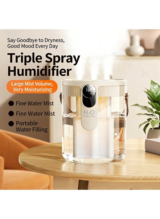 Rechargeable Portable Top Fill Humidifier, Smart Humidifiers for Bedroom, Night Light, 1.5L Cool Mist Humidifier for Office Home Plant Baby, 3-Speed Mist Control, Quiet (Beige) - Image 1