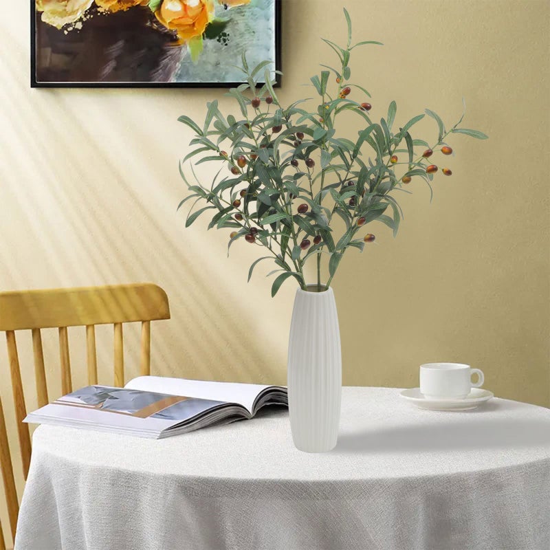 SHACOS 8 PCS Fake Olive Tree Branches Faux Olive Branches for Vase 28 inch Long Stems Artificial Greenery Stems Bulk Green Leaves Plant Twigs Decor - Image 3