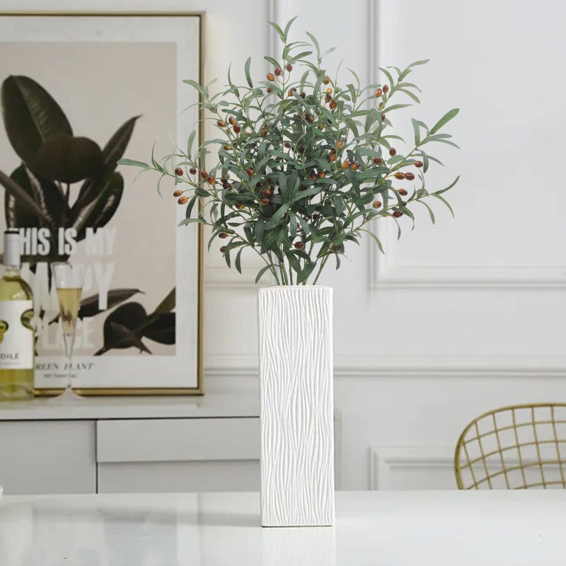 SHACOS 8 PCS Fake Olive Tree Branches Faux Olive Branches for Vase 28 inch Long Stems Artificial Greenery Stems Bulk Green Leaves Plant Twigs Decor - Image 5
