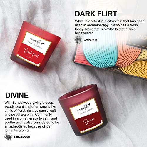 Aromahpure Fragrance Candles Set-2 (4 X 60g Each)(100% Soy Wax) - Dark Flirt, Divine, Earth SCENTS, Thai Lemongrass Fragrance Candles for Home & Gift Sets - Image 3