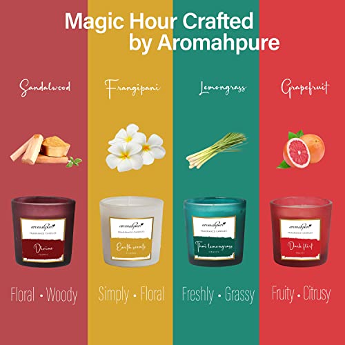 Aromahpure Fragrance Candles Set-2 (4 X 60g Each)(100% Soy Wax) - Dark Flirt, Divine, Earth SCENTS, Thai Lemongrass Fragrance Candles for Home & Gift Sets - Image 5