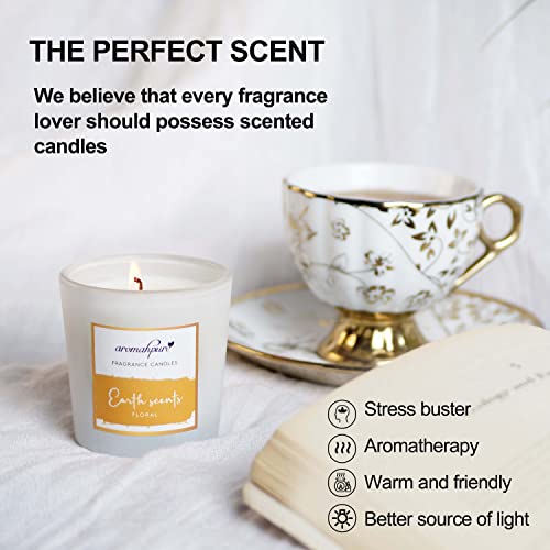 Aromahpure Fragrance Candles Set-2 (4 X 60g Each)(100% Soy Wax) - Dark Flirt, Divine, Earth SCENTS, Thai Lemongrass Fragrance Candles for Home & Gift Sets - Image 4