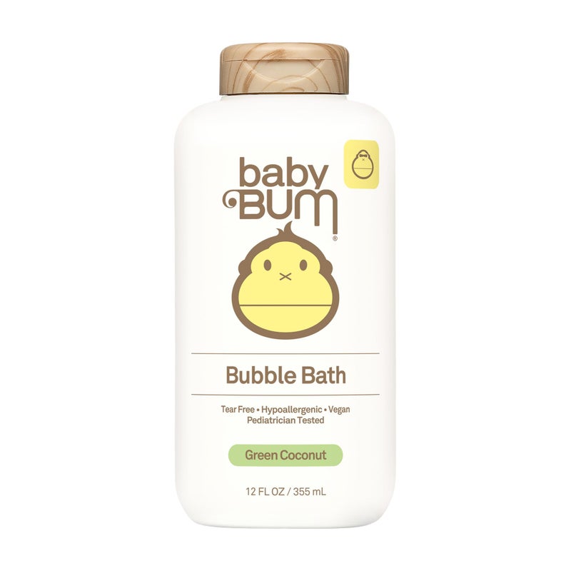 Sun Bum Baby Bum Bubble Bath Foaming Bubble Bath for Sensitive Skin with White Ginger Natural Fragrance Gluten Free and Vegan 12 oz