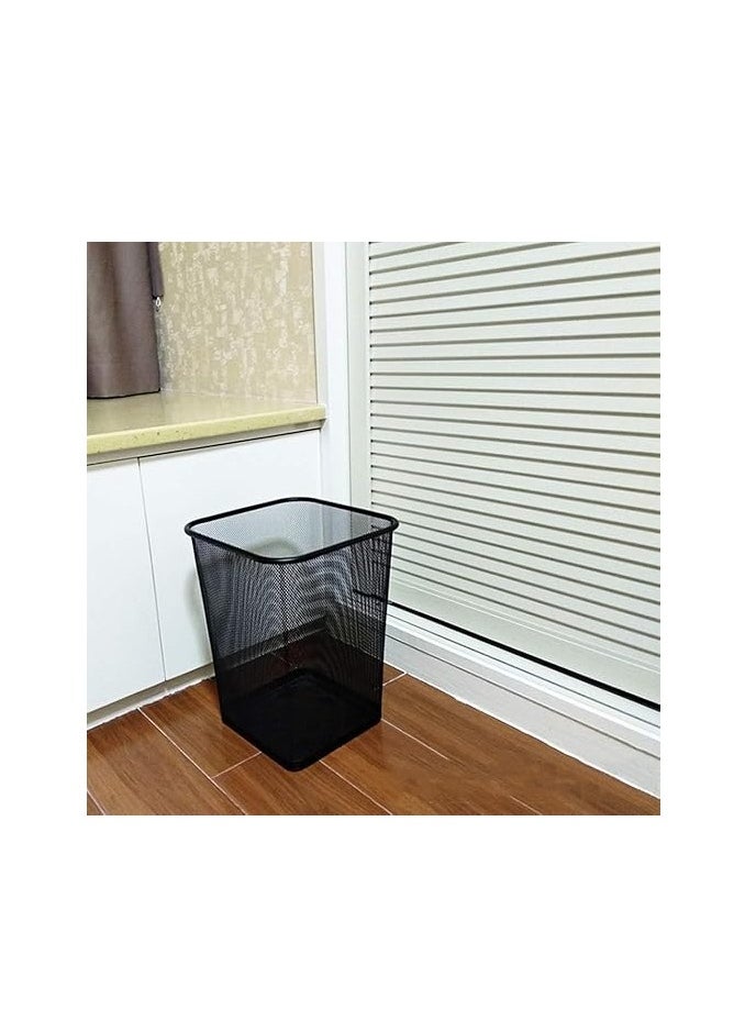 Spaceshoop Mesh Wastebasket,office Trash Can,recycling Bin Mesh Metal Trash Bin,Cage For Office, Bedroom And Is Lightweight, Sturdy And Collects Rubbish Square (Large)  - Image 2