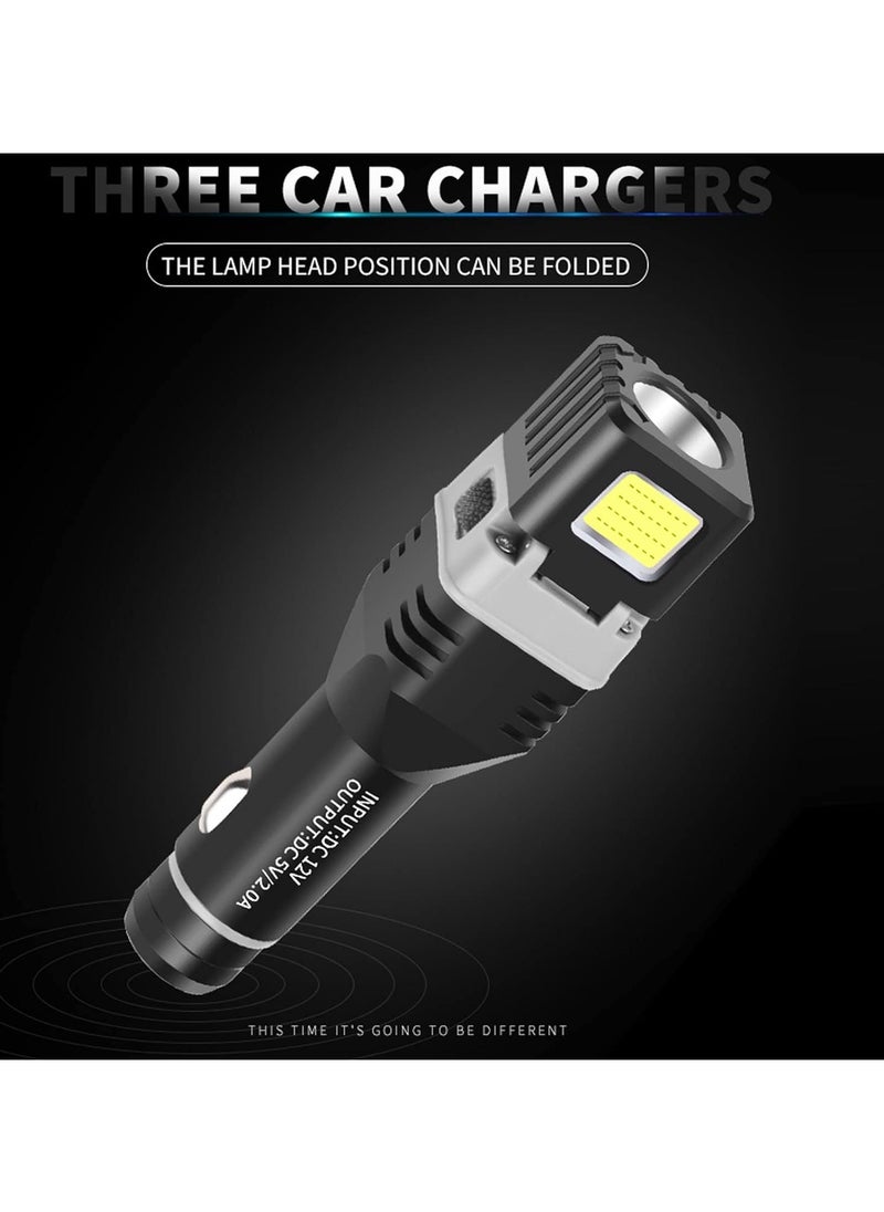 Generic - Flat Flashlight, Multifunctional Car Chargeable Mini Flashlight 4 Light Modes XPG COB Torch for Outdoor Camping - Image 1