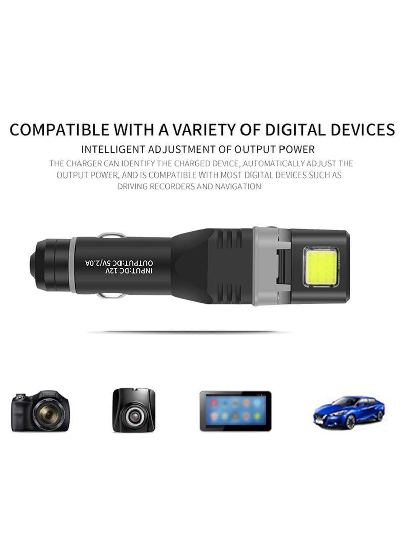 Generic - Flat Flashlight, Multifunctional Car Chargeable Mini Flashlight 4 Light Modes XPG COB Torch for Outdoor Camping - Image 1
