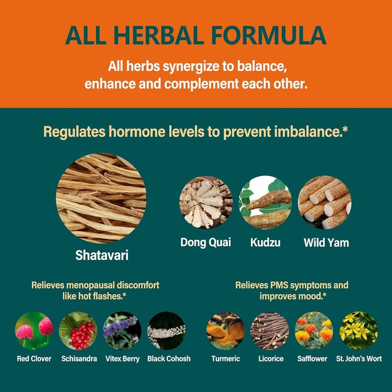 Eubrition Shatavari Shitabari Drops for Women Support Menopause Relief Herbal Supplement for PMS Support 12in1 Formula with Wild Yam Vitex Berry Extract 2oz - Image 4