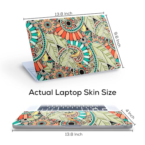 Inkykart Floral F45 Top+Wrist Pad Vinyl Laptop Skin/Sticker/Cover for 14 Inches Laptops Laminated-Removable-HD Quality Compatible for Hp-Dell-Sony-Lenovo-Asus etc.(13.8x9.6 Inches) - Image 3