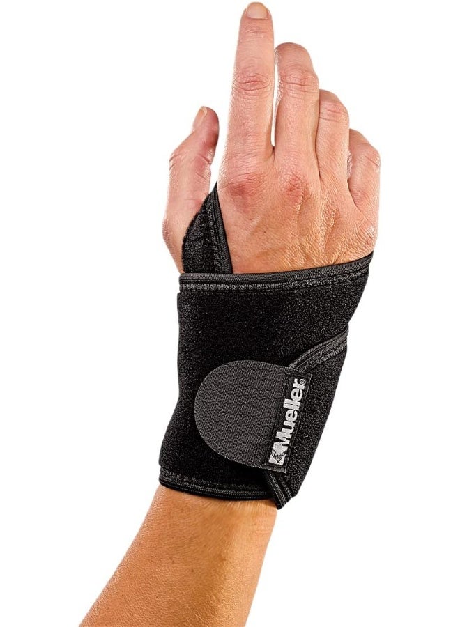 Mueller Wraparound Wrist Support (6–12")| One Size Fit, Adjustable, Breathable |Helps Healing, Pain Relief & Flexibility For Wrist, Black - Image 1