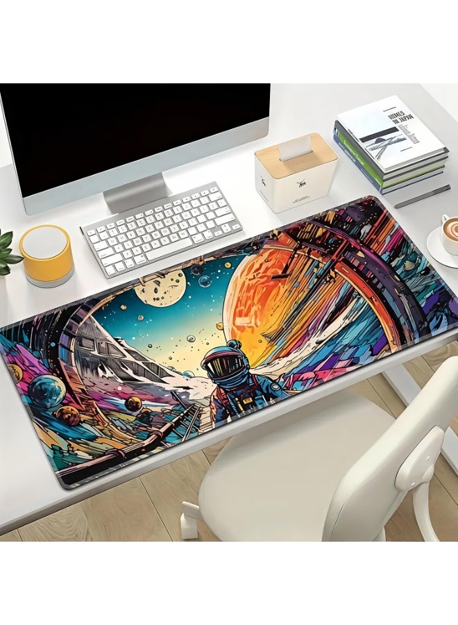 Large sized mouse pad designed specifically for gaming and office desktops, featuring anti slip locking technology to prevent wrist injuries - Image 1