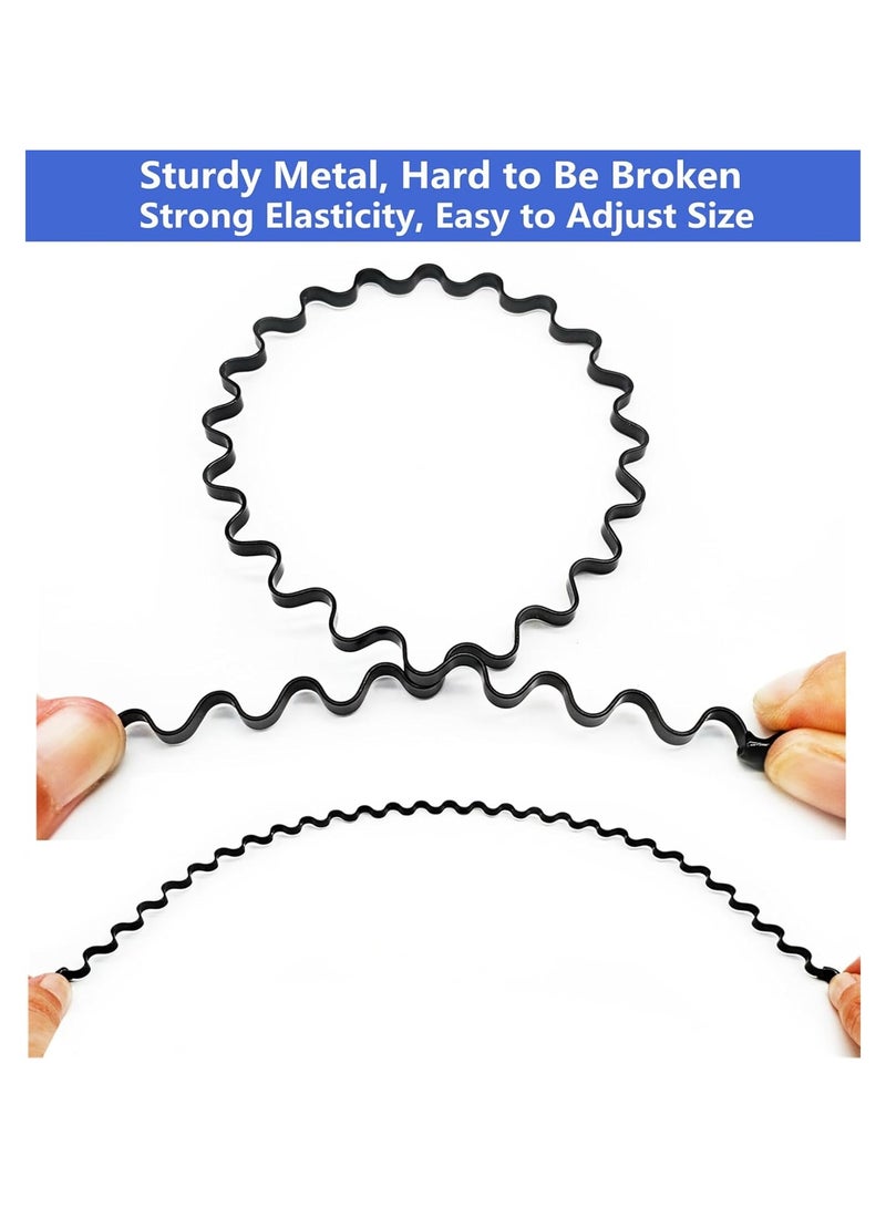STAR BEJA 2pcs Metal Hair band-Multifunctional Unisex Wavy Black Metal Hairbands for Men & Women, Fashion Spring Hair Hoop band, Yoga Headband. sports hair band, Multipurpose Lightweight Stretchable Headwear. - Image 2