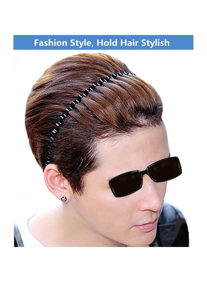 STAR BEJA 2pcs Metal Hair band-Multifunctional Unisex Wavy Black Metal Hairbands for Men & Women, Fashion Spring Hair Hoop band, Yoga Headband. sports hair band, Multipurpose Lightweight Stretchable Headwear. - Image 3