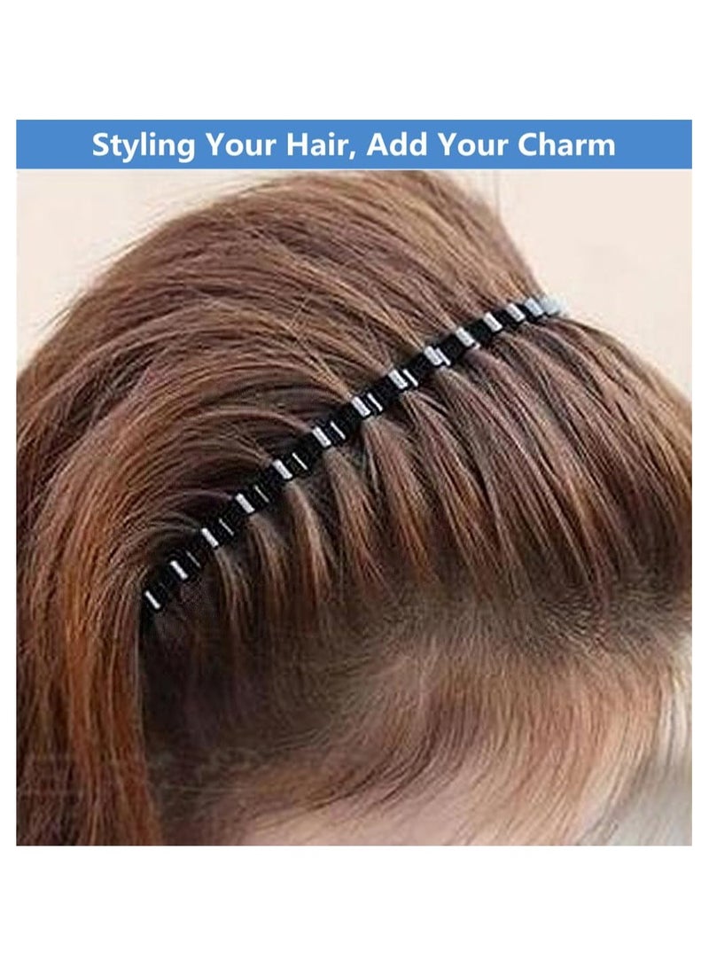 STAR BEJA 2pcs Metal Hair band-Multifunctional Unisex Wavy Black Metal Hairbands for Men & Women, Fashion Spring Hair Hoop band, Yoga Headband. sports hair band, Multipurpose Lightweight Stretchable Headwear. - Image 4