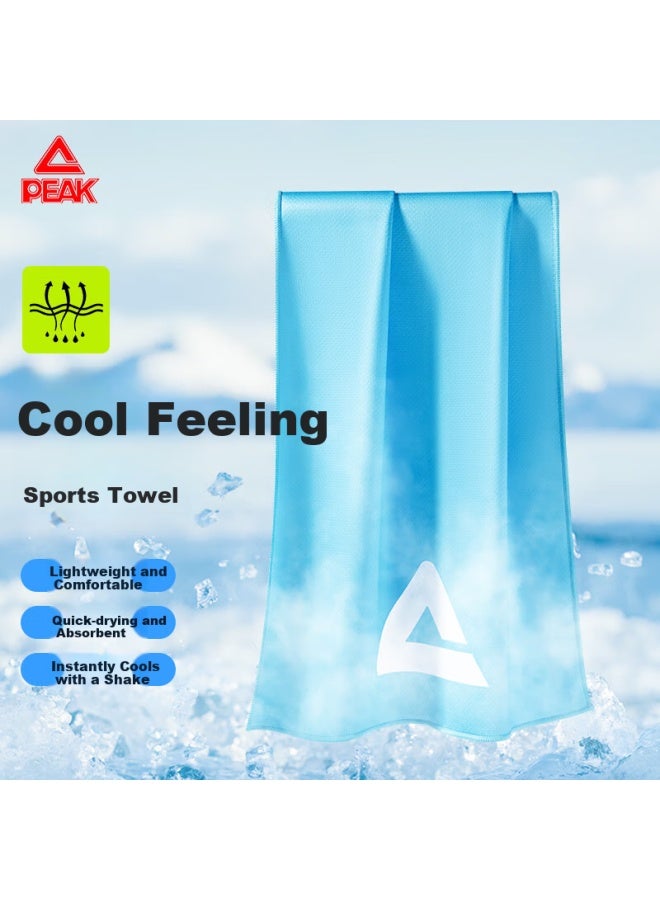 Peak Men'S And Women'S Cooling Towel, Swimming Bath Towel, Outdoor Sports Fitness Quick-Dry Towel, Running Basketball Sweat-Absorbing Wipe Towel, Long Gray - Image 2