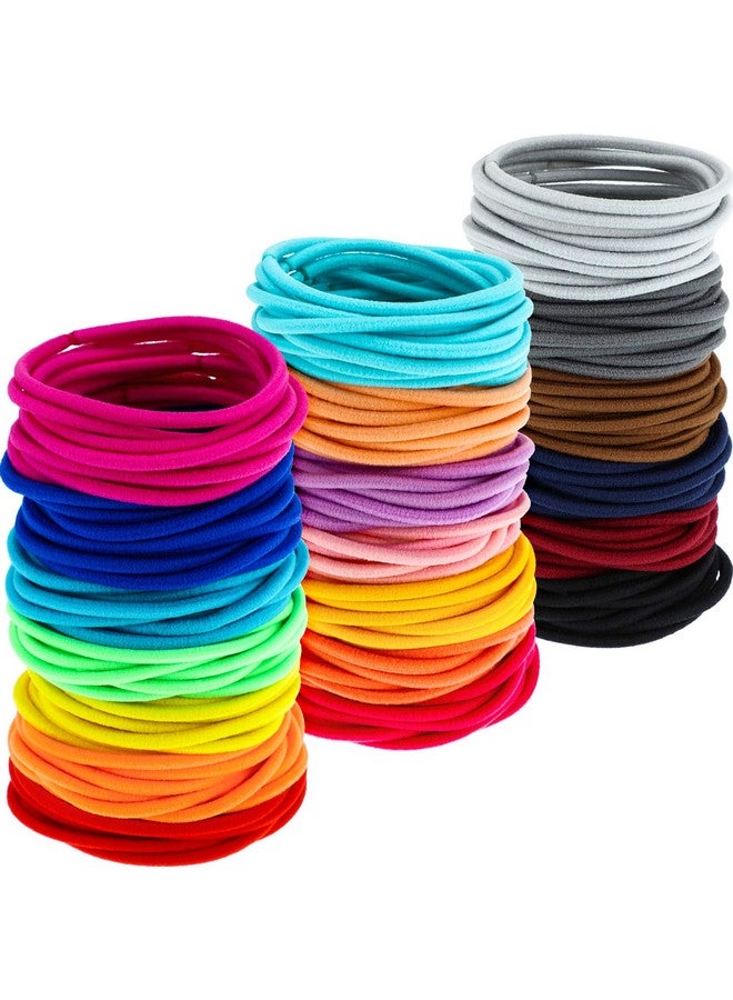TecUnite 200 Pieces Nometal Hair Elastics Bulk Rubber Bands Hair Ties Ponytail Holders Hair Bands For Women Girls (Multicolor3 Mm X 5 Cm) - Image 1