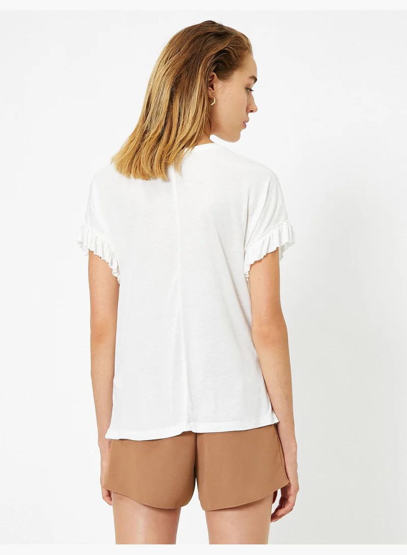 KOTON Frill Detailed T-Shirt