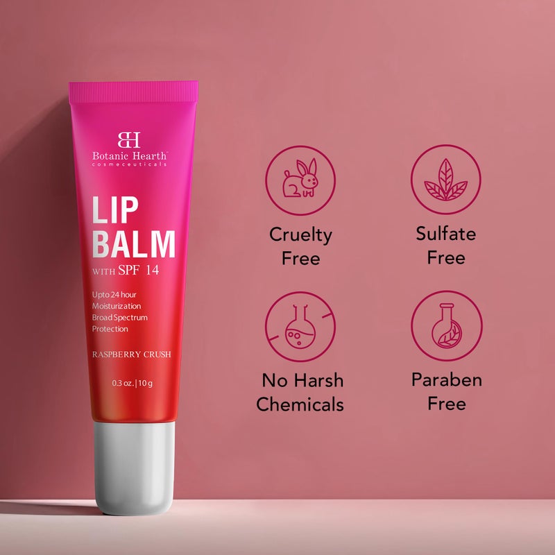 Botanic Hearth Raspberry Lip Balm With Spf For Dry, Chapped Lips With Jojoba Oil, Vitamin E & Allantoin | Lip Care Balm With Sun Protection | Soothing With A Transparent Shine | 0.3 Oz - Image 4