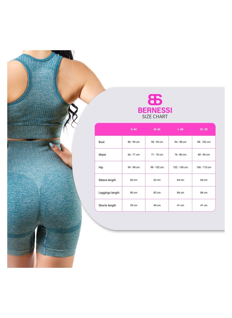 Bernessi High Support Melange Sports Bra Top for Women Comfortable Ladies Bra for Fitness Yoga Workout Gym Running Exercise Dance Athletic Textured Ocean Blue  - Image 4