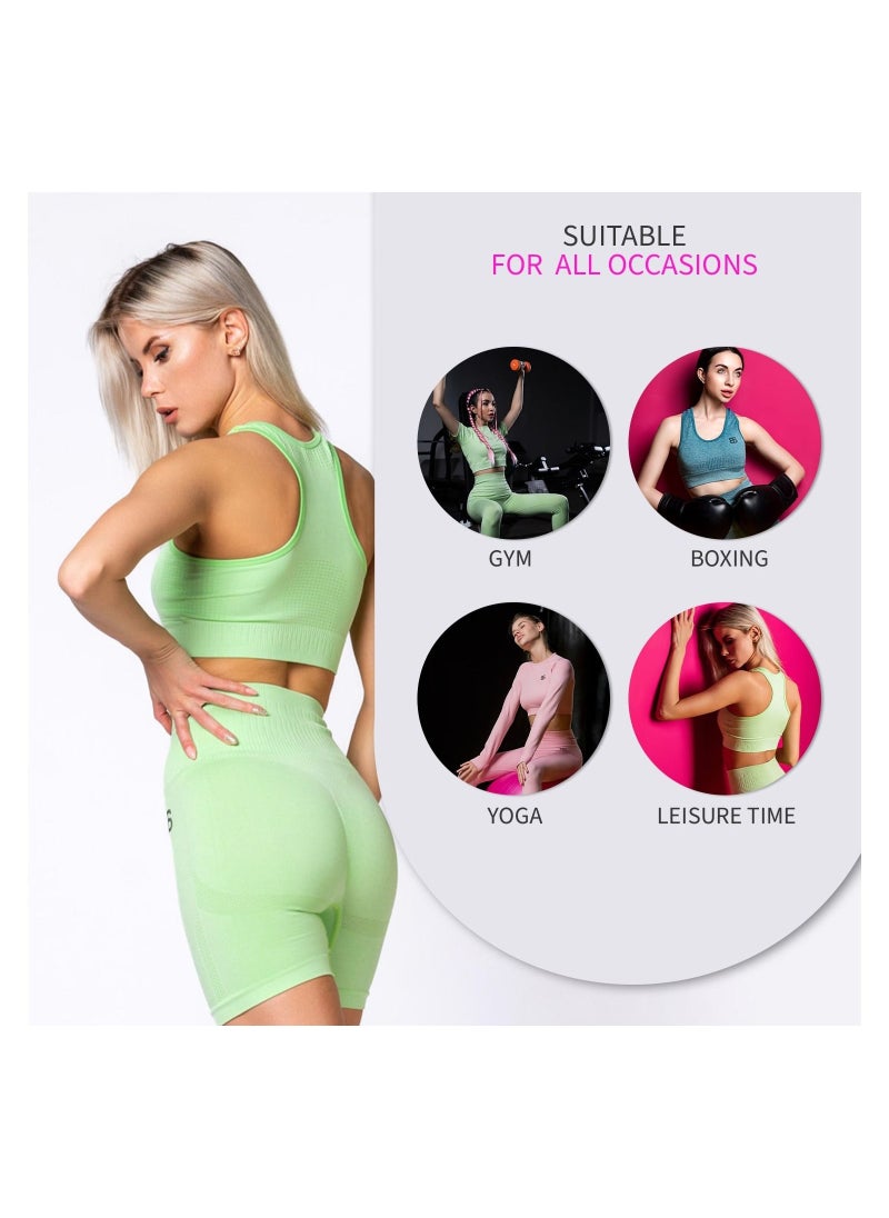 Bernessi High Support Melange Sports Bra Top for Women Comfortable Ladies Bra for Fitness Yoga Workout Gym Running Exercise Dance Athletic Textured Ocean Blue  - Image 5