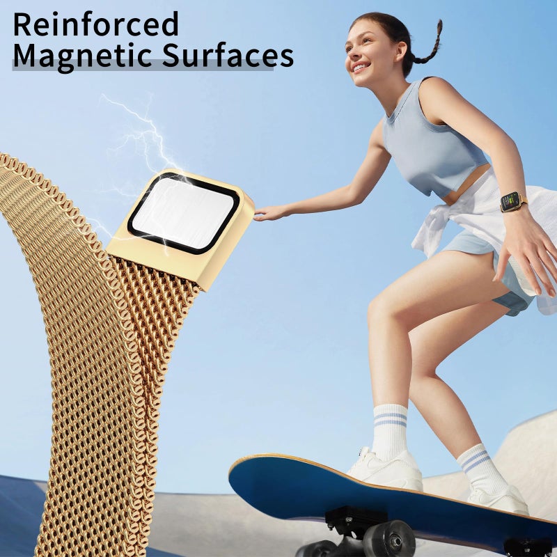 MARGE PLUS Slim Milanese Loop Compatible with Apple Watch Band for women 41mm 40mm 38mm 42mm 46mm 45mm 44mm, Stainless Steel Magnetic Mesh Strap work on iWatch Bands Series 11 10 9 8 7 6 5 4 3 & SE 3 2 1 - Image 4