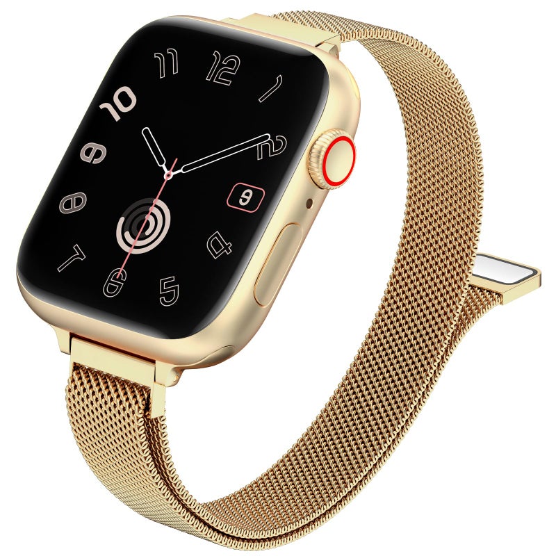 MARGE PLUS Slim Milanese Loop Compatible with Apple Watch Band for women 41mm 40mm 38mm 42mm 46mm 45mm 44mm, Stainless Steel Magnetic Mesh Strap work on iWatch Bands Series 11 10 9 8 7 6 5 4 3 & SE 3 2 1 - Image 1