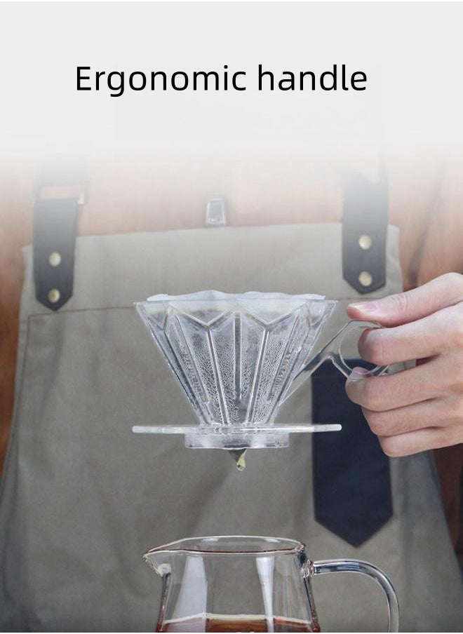 WAOKN V60 Resin Coffee Filter Cup Dripper, Plastic Coffee Dripper, 1-4 Cups, Reusable Coffee Filter Cup, Slow Brewing Accessories, Suitable for Home, Cafe, Restaurant  | Coffee Pour over dripper | Filter coffee with Full Extracts Reusable Coffee Drip Filter Cone Fits All Coffee Cups & Mugs Slow Brewing Home  - Image 5