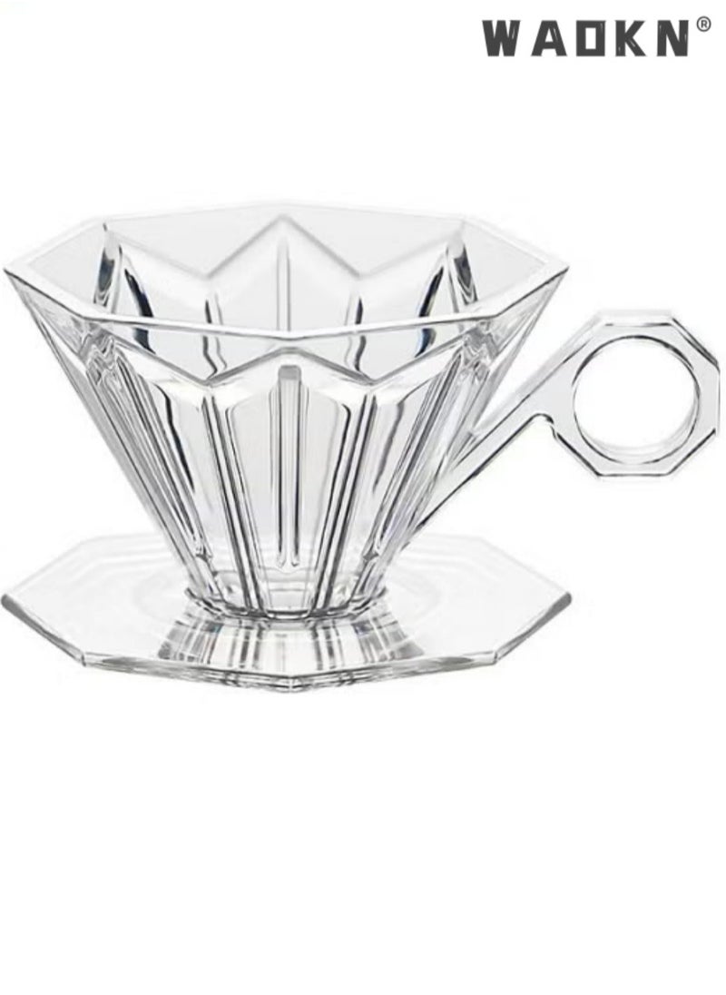 WAOKN V60 Resin Coffee Filter Cup Dripper, Plastic Coffee Dripper, 1-4 Cups, Reusable Coffee Filter Cup, Slow Brewing Accessories, Suitable for Home, Cafe, Restaurant  | Coffee Pour over dripper | Filter coffee with Full Extracts Reusable Coffee Drip Filter Cone Fits All Coffee Cups & Mugs Slow Brewing Home  - Image 1