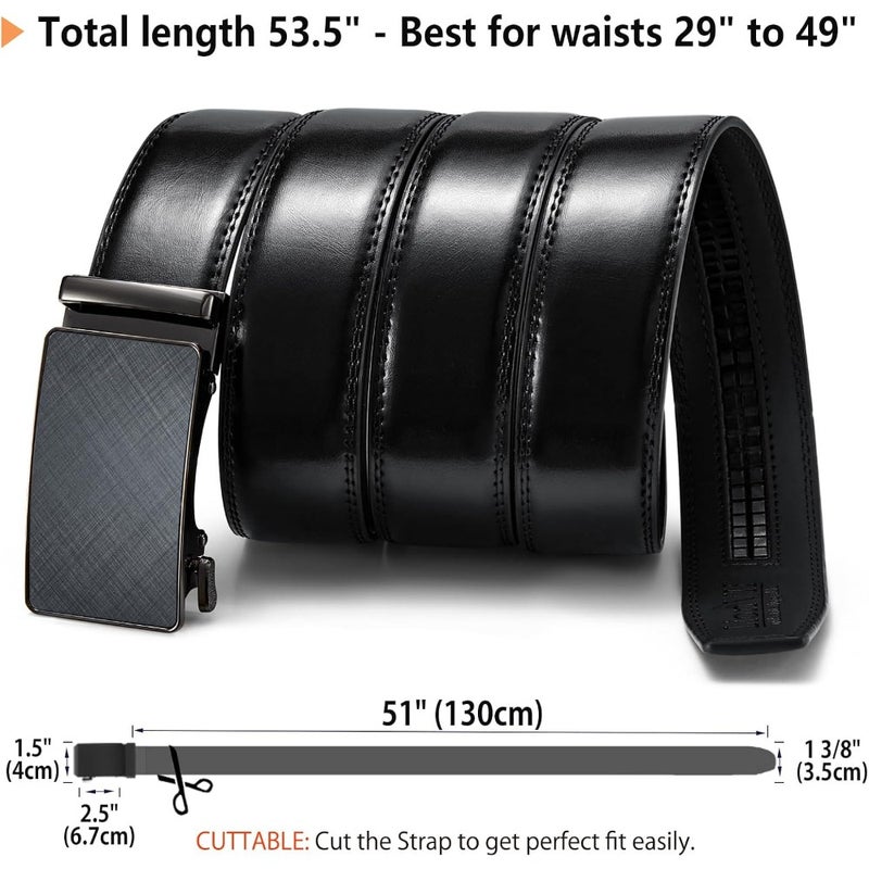 LionVII Mens Genuine Leather Belt, Ratchet Buckle, Trim to Fit 29-50" Waist - Image 2