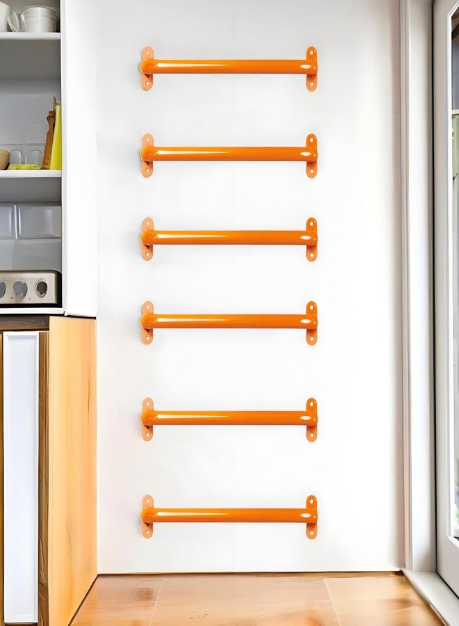 Purife 6 Pieces 17 Inch Orange Safety Playground Handles Outdoor - Metal Playset Accessories Handles Swing Sets Attachment Grab Bars, Indoor Kids Ceiling Monkey Bar for Play Structure - Image 3